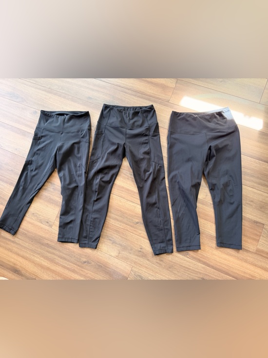 90 Degree By Reflex Pants - 90 Degree All Medium black leggings with pockets - calf & ankle length
